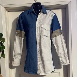 Two-Tone Blue and White Men's Shirt